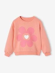 Girls-Cardigans, Jumpers & Sweatshirts-Basics Sweatshirt with Motif for Girls