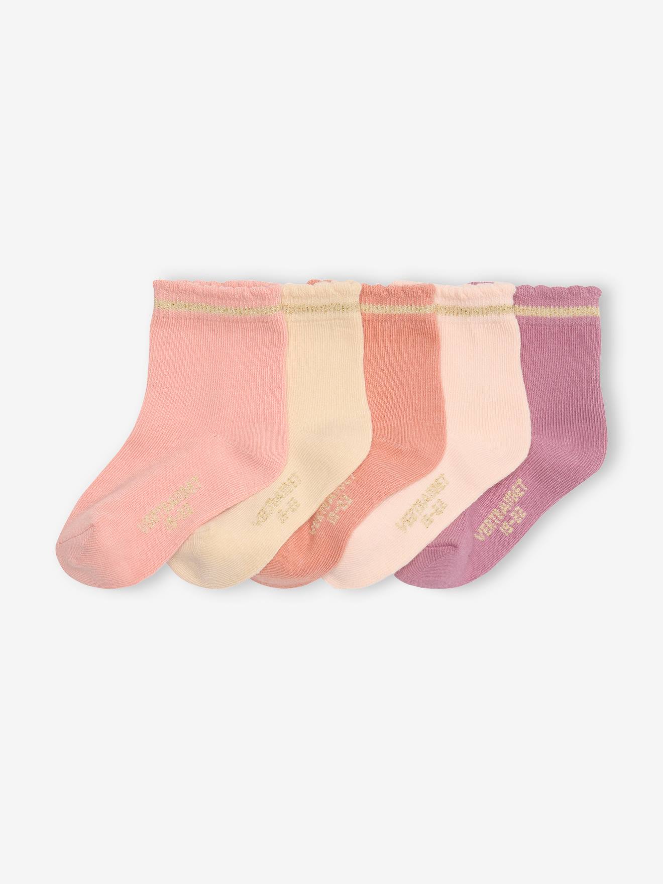 Pairs of Socks with Scintillating Details for Baby Girls