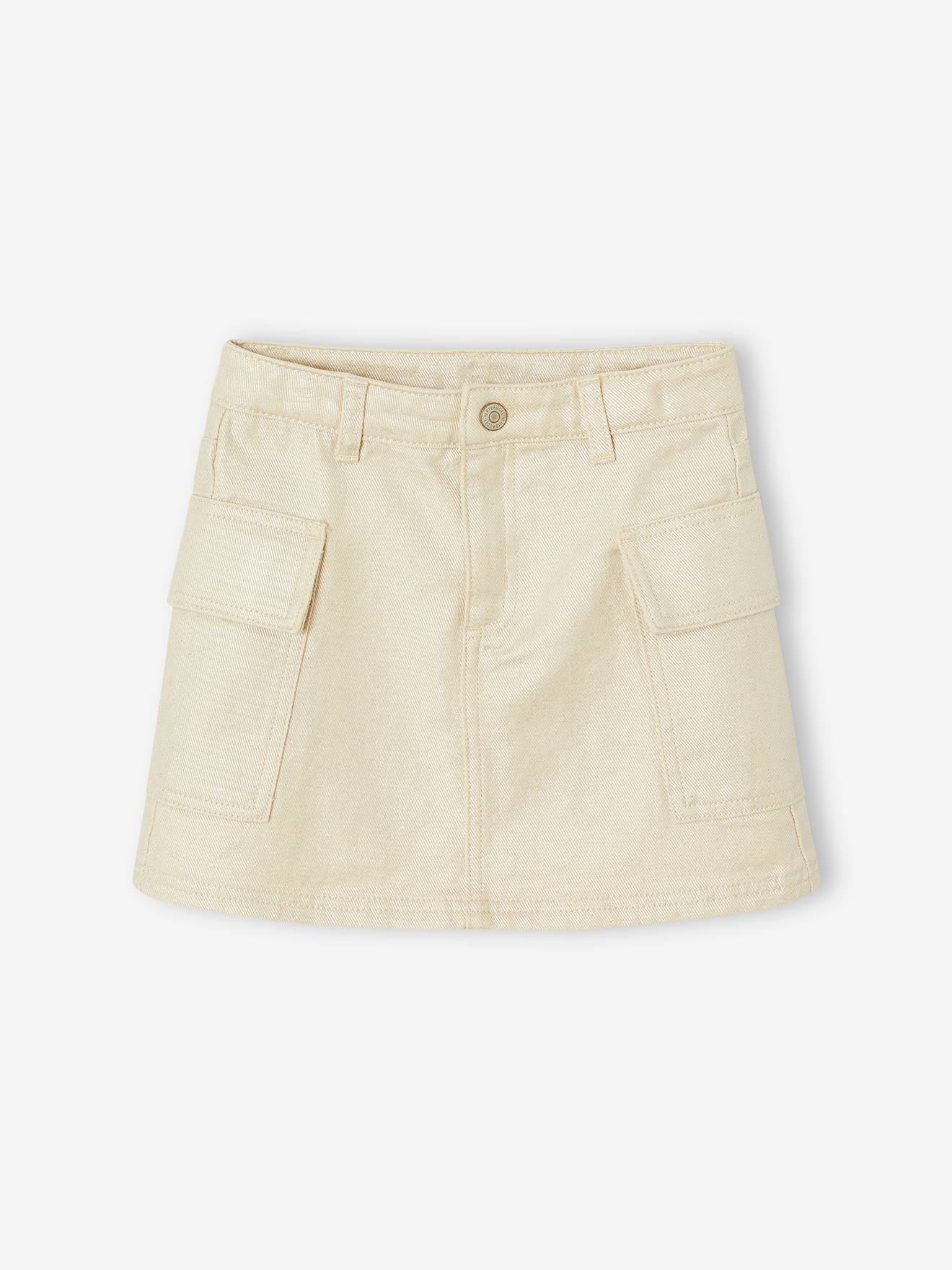 Slightly iridescent cargo skirt