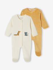 Baby-Pyjamas-Pack of 2 velvet sleepsuits