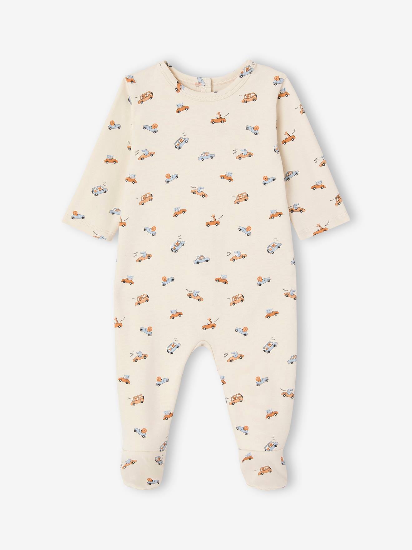 Sleepsuit little cars ecru