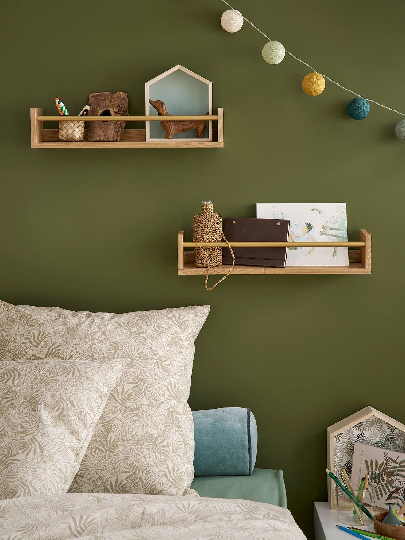 Set of 2 Book Shelves wood