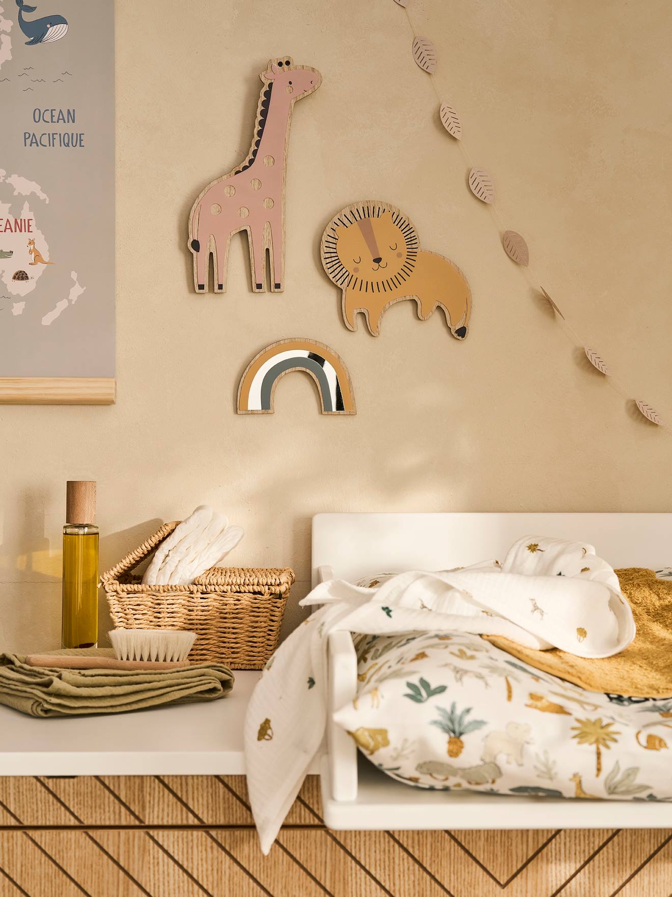 Set of 3 HANOI wall decorations caramel