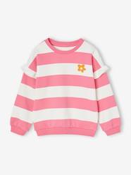 Girls-Cardigans, Jumpers & Sweatshirts-Sailor-type Sweatshirt with Ruffles on the Sleeves, for Girls