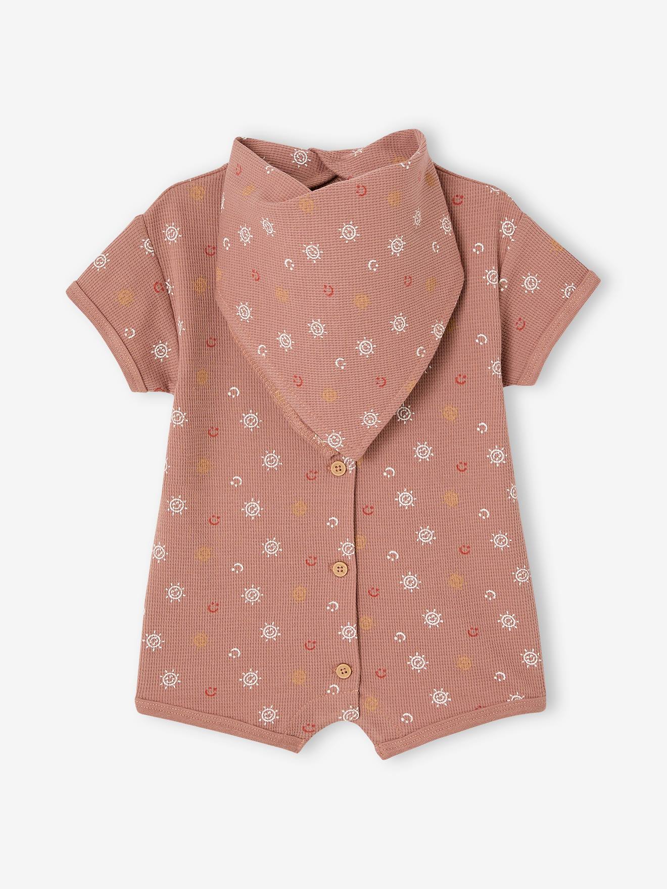 Newborn gift set with a romper and a honeycomb bib hazel