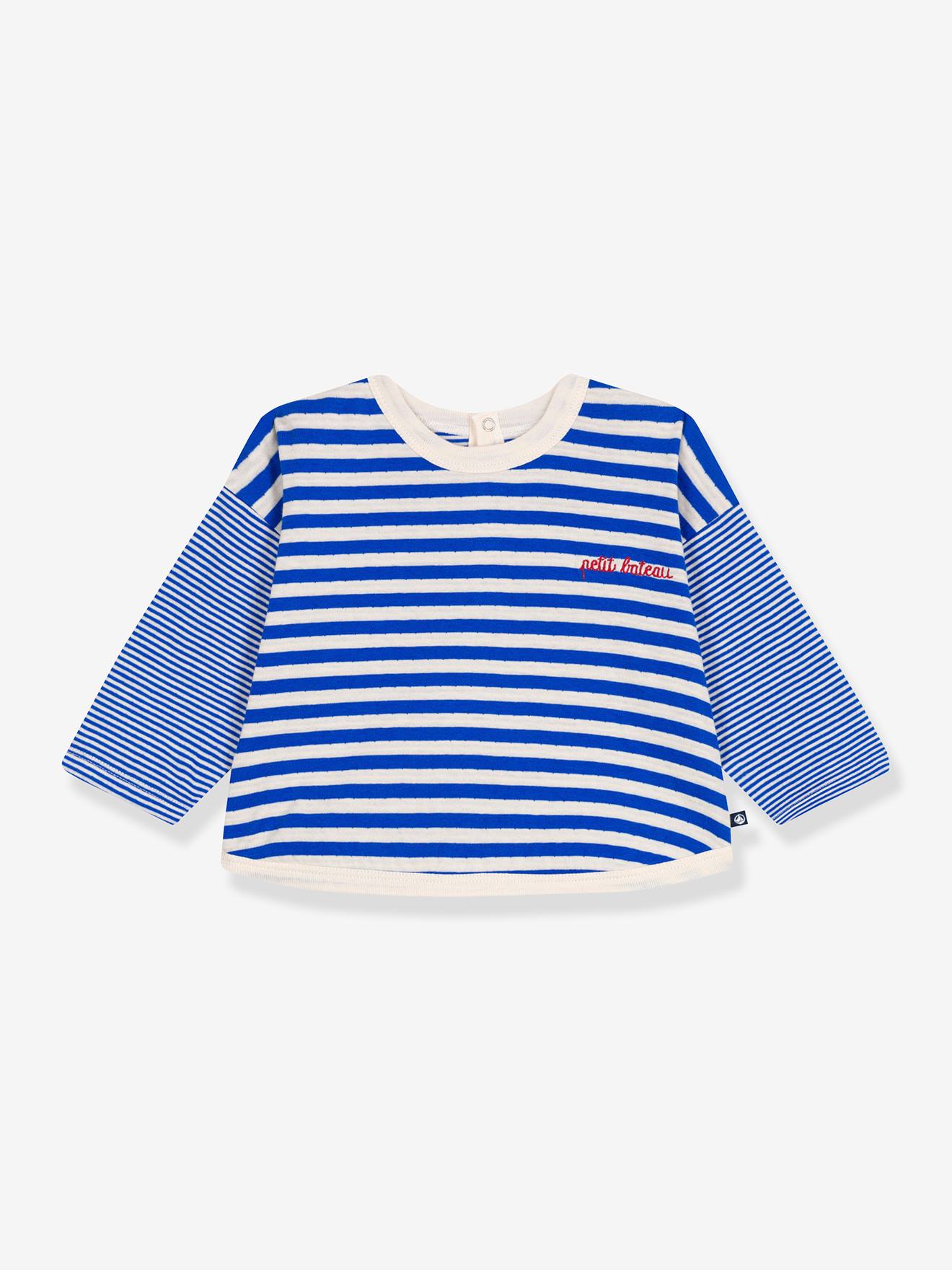Striped Long-Sleeved Cotton T-Shirt for Babies