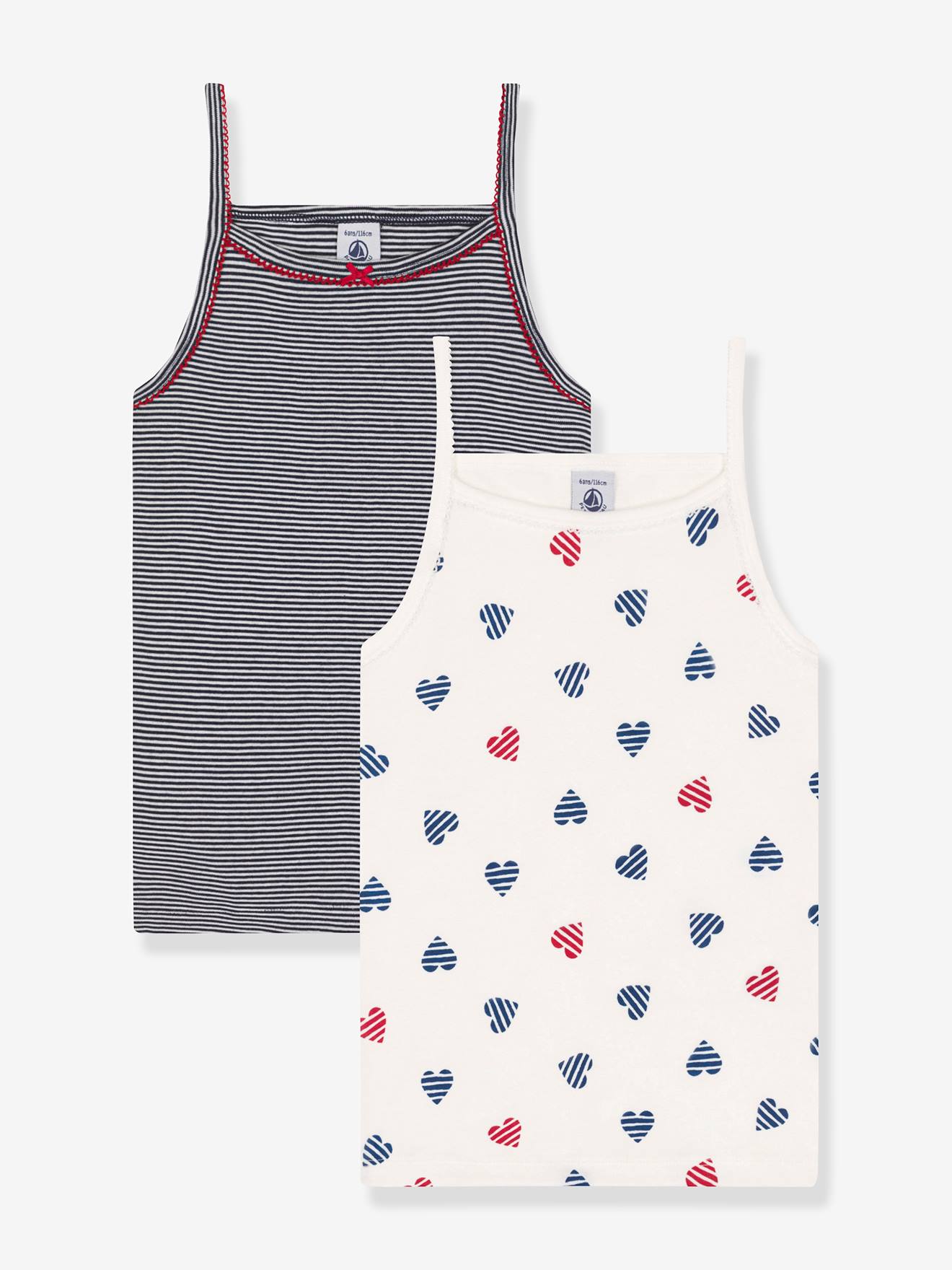 Cotton Heart Print Cami Tops for Children