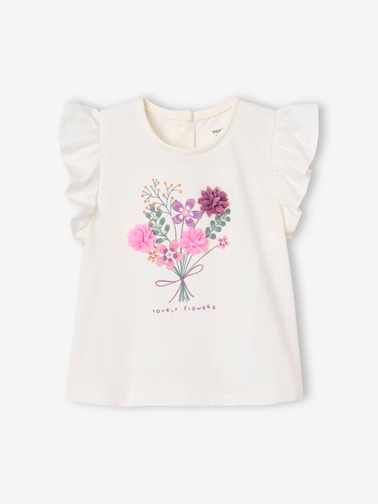 T-Shirt with Flowers in Relief