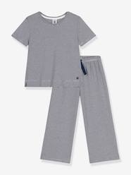 Girls-Striped, Short Sleeve Pyjamas for Children, Wide Legs, PETIT BATEAU