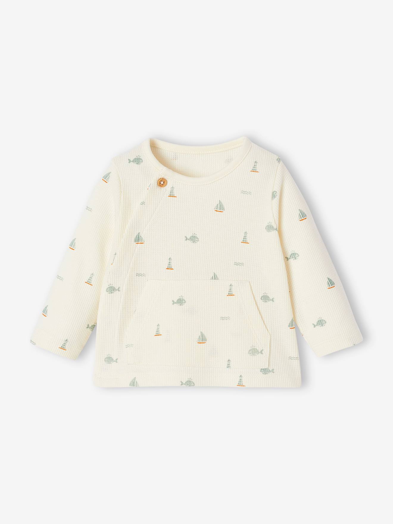 Baby sweatshirt with pocket ecru