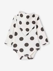 Baby-Bodysuits & Sleepsuits-Bodysuit and bib gift set with polka dots