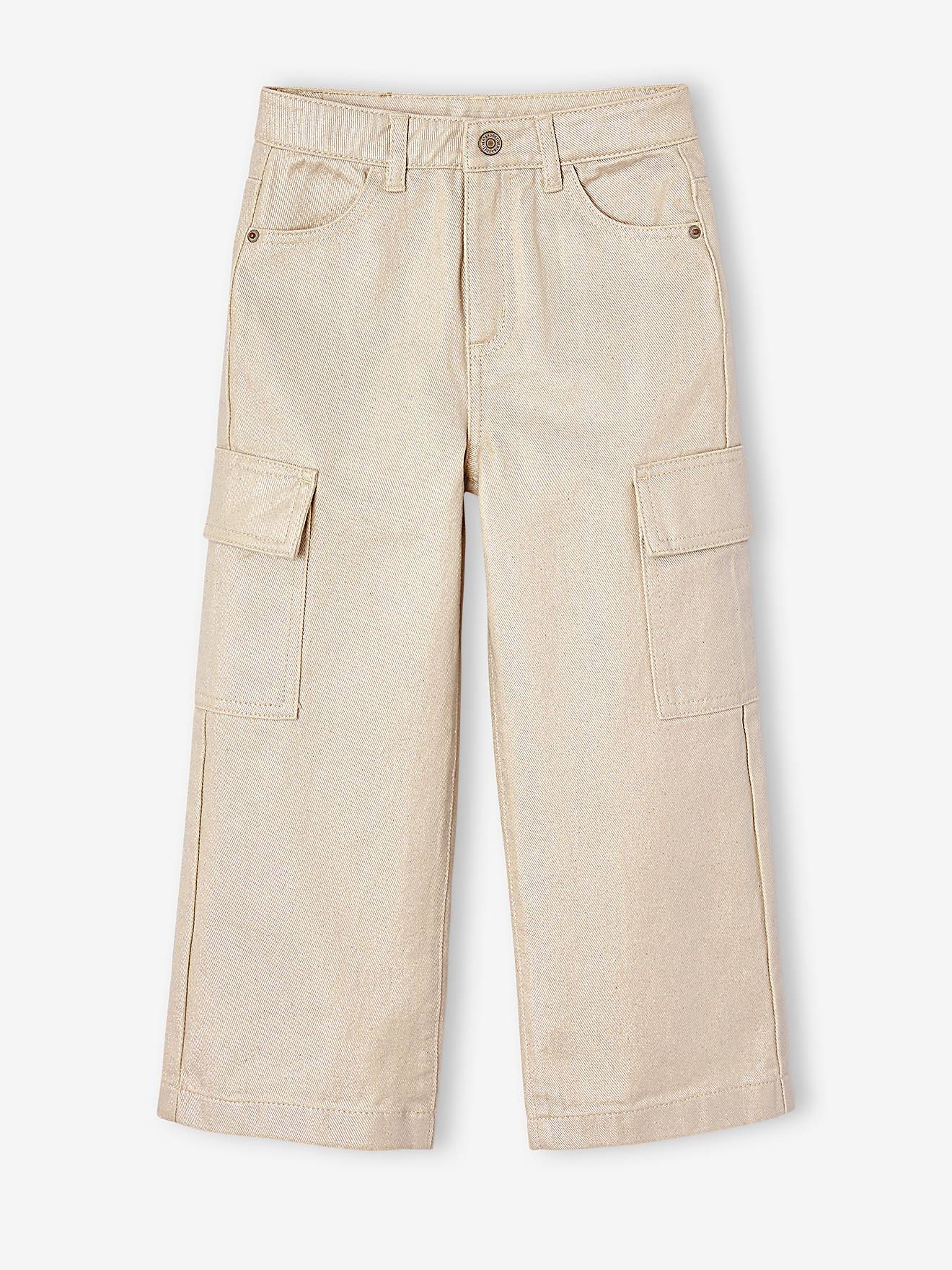 Girls' iridescent cargo trousers