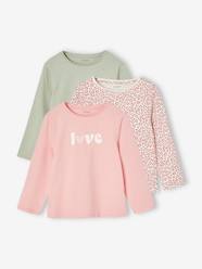 Girls-Tops-T-Shirts-Pack of 3 long-sleeved girls' fancy t-shirts