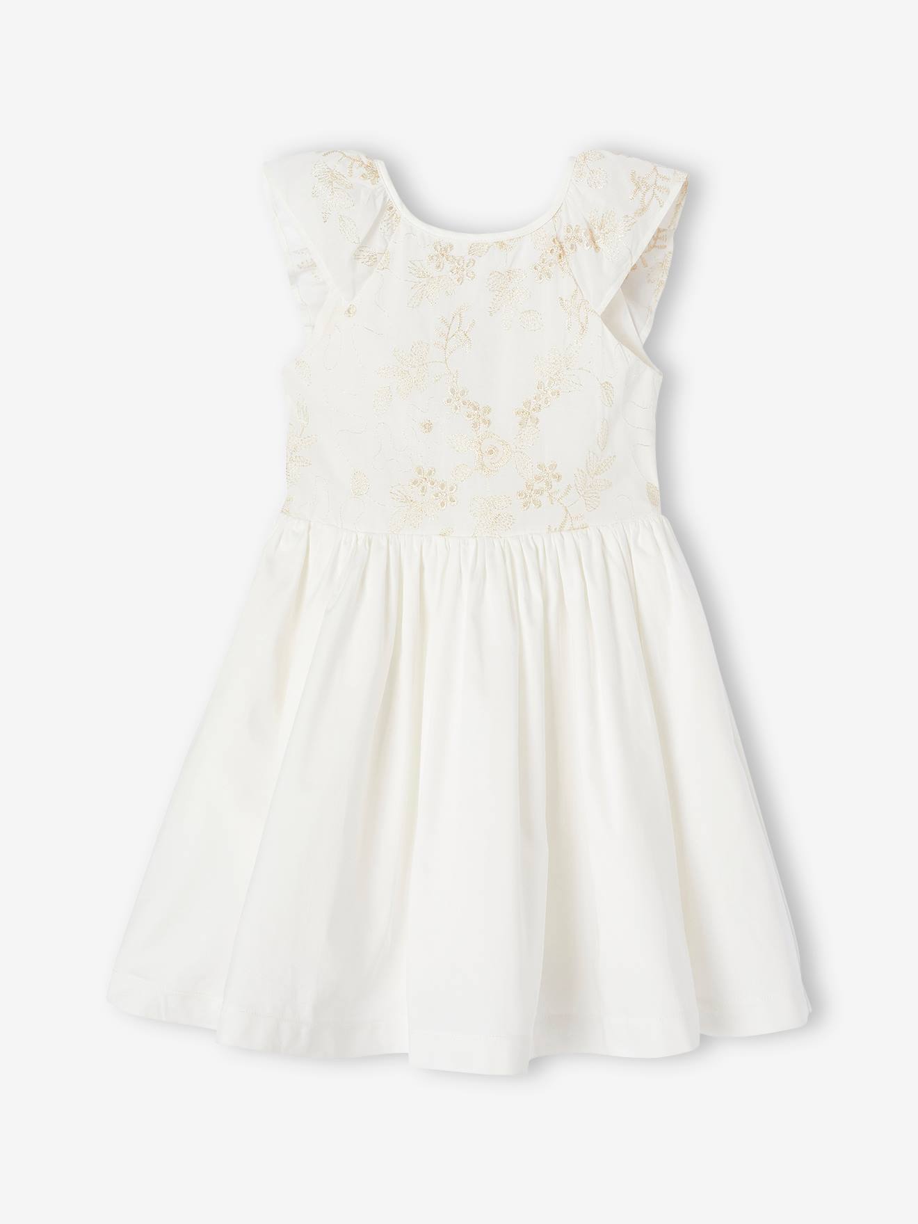 Occasion Wear Dress with Embroidered Iridescent Flowers