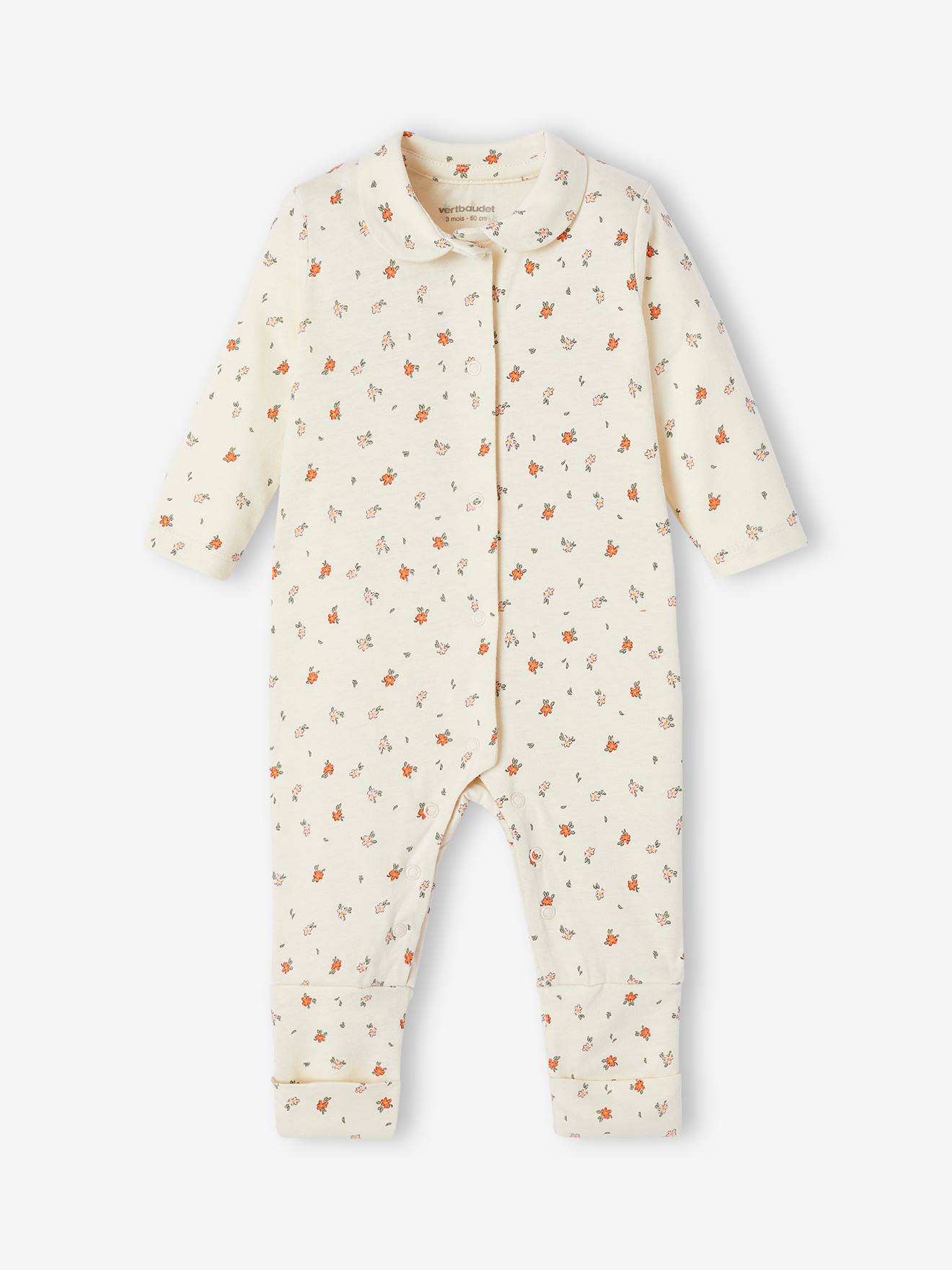 Floral convertible baby sleeping bag ecru