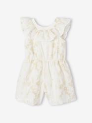 Girls-Occasion Wear Playsuit with Iridescent Flowers for Girls 