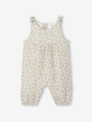 -Jumpsuit for Newborn Babies, Embroidery in Cotton Gauze