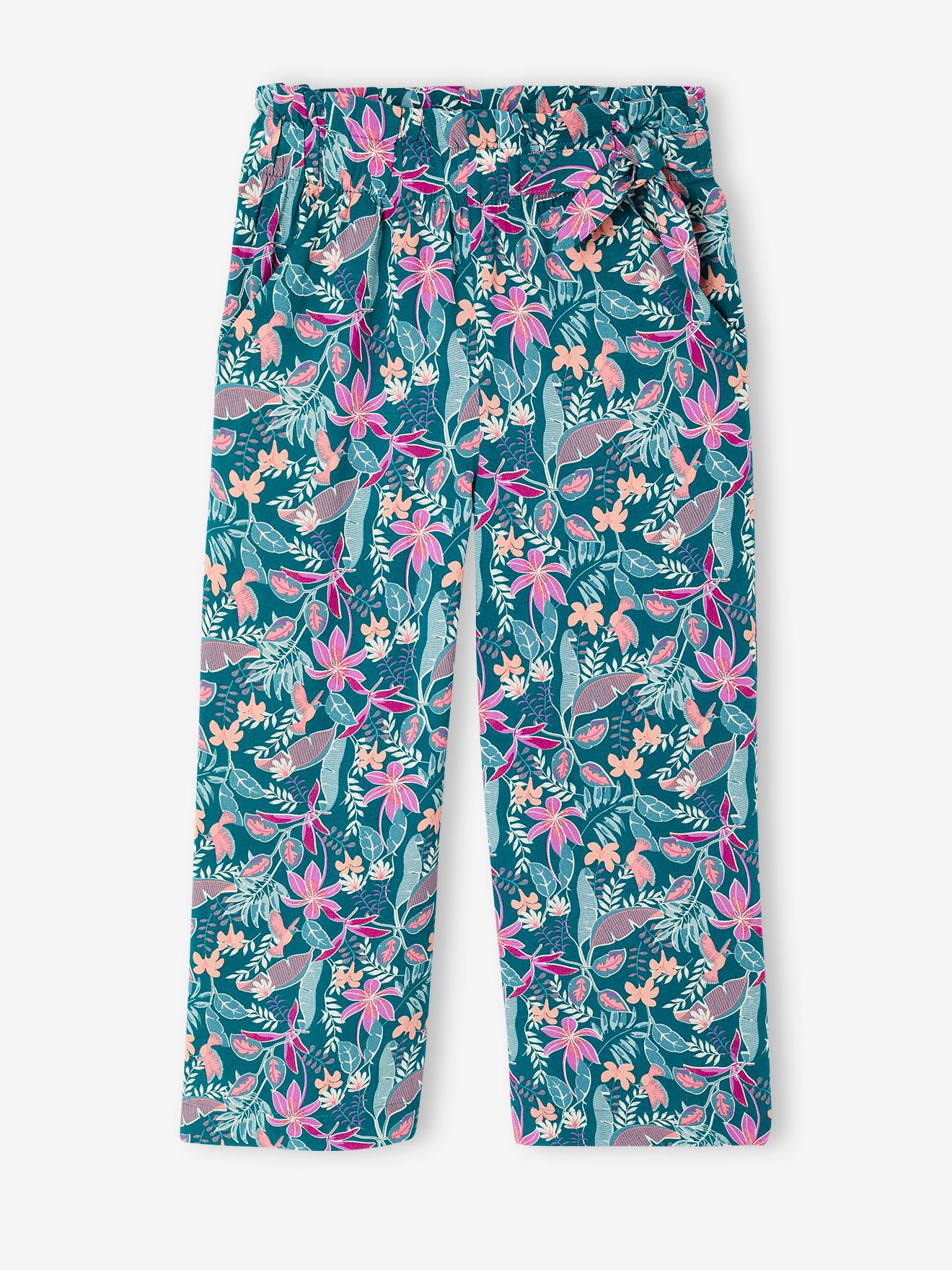 Floral Print Trousers emerald
