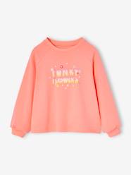 Girls-Tops-T-Shirts-Girls' slogan t-shirt with puff ink effect