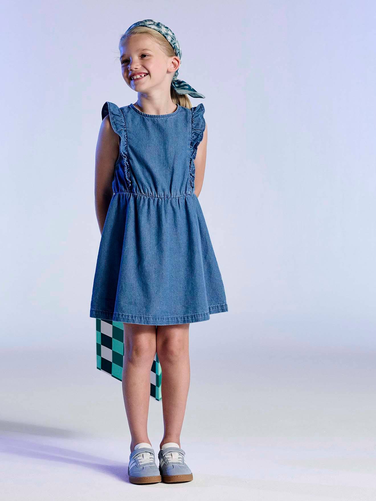 Denim frill dress