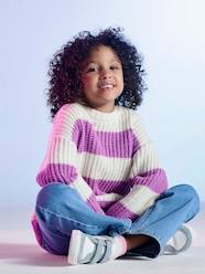 Girls-Cardigans, Jumpers & Sweatshirts-Striped jumper for girls