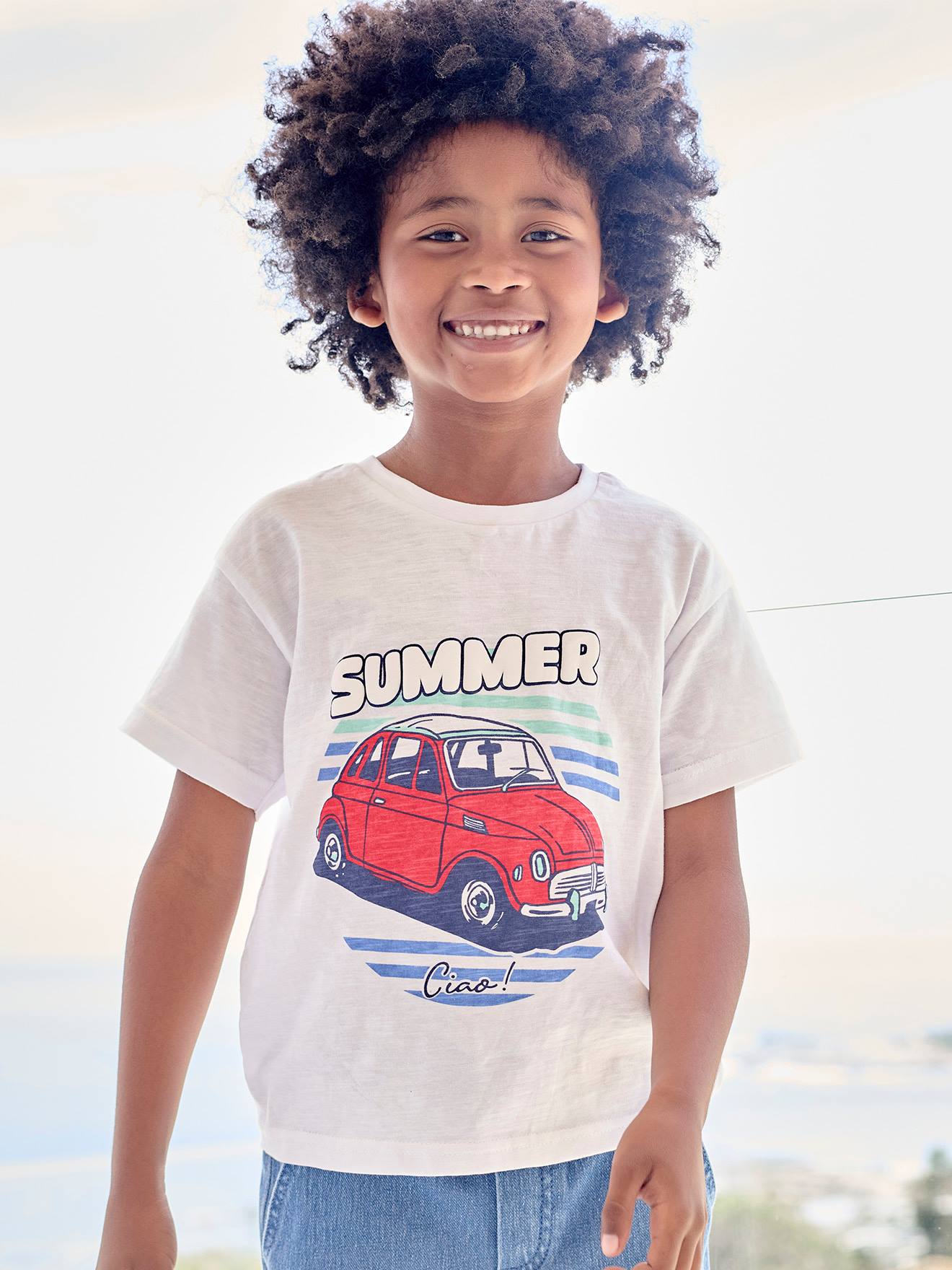 T-shirt with puffy ink motif