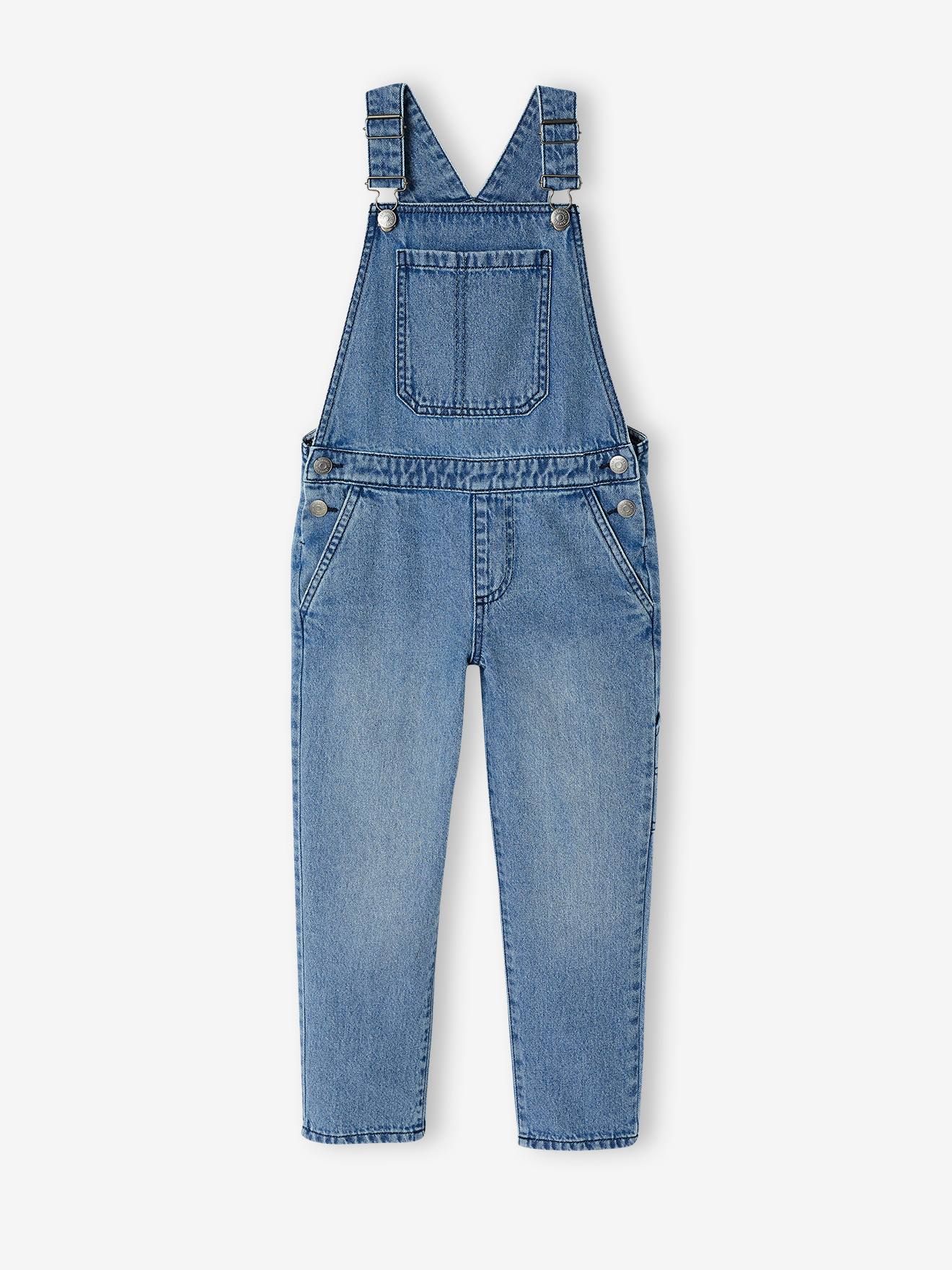 Fluid denim dungarees