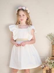 Girls-Occasion Wear Dress with Golden Sash for Girls