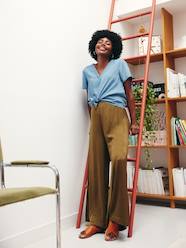 Press-Stud Blouse in Lyocell for Maternity & Nursing