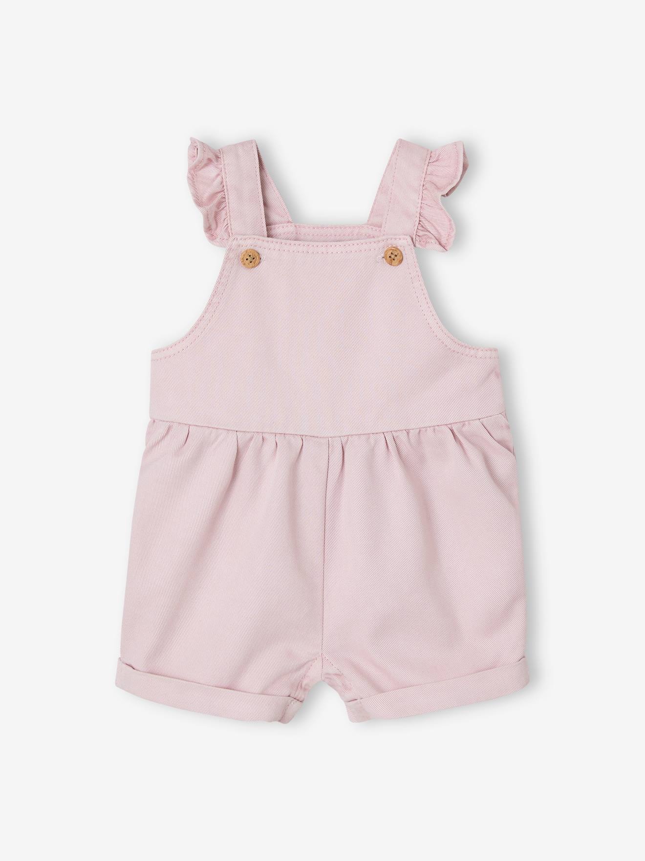 Short cotton and lyocell dungarees