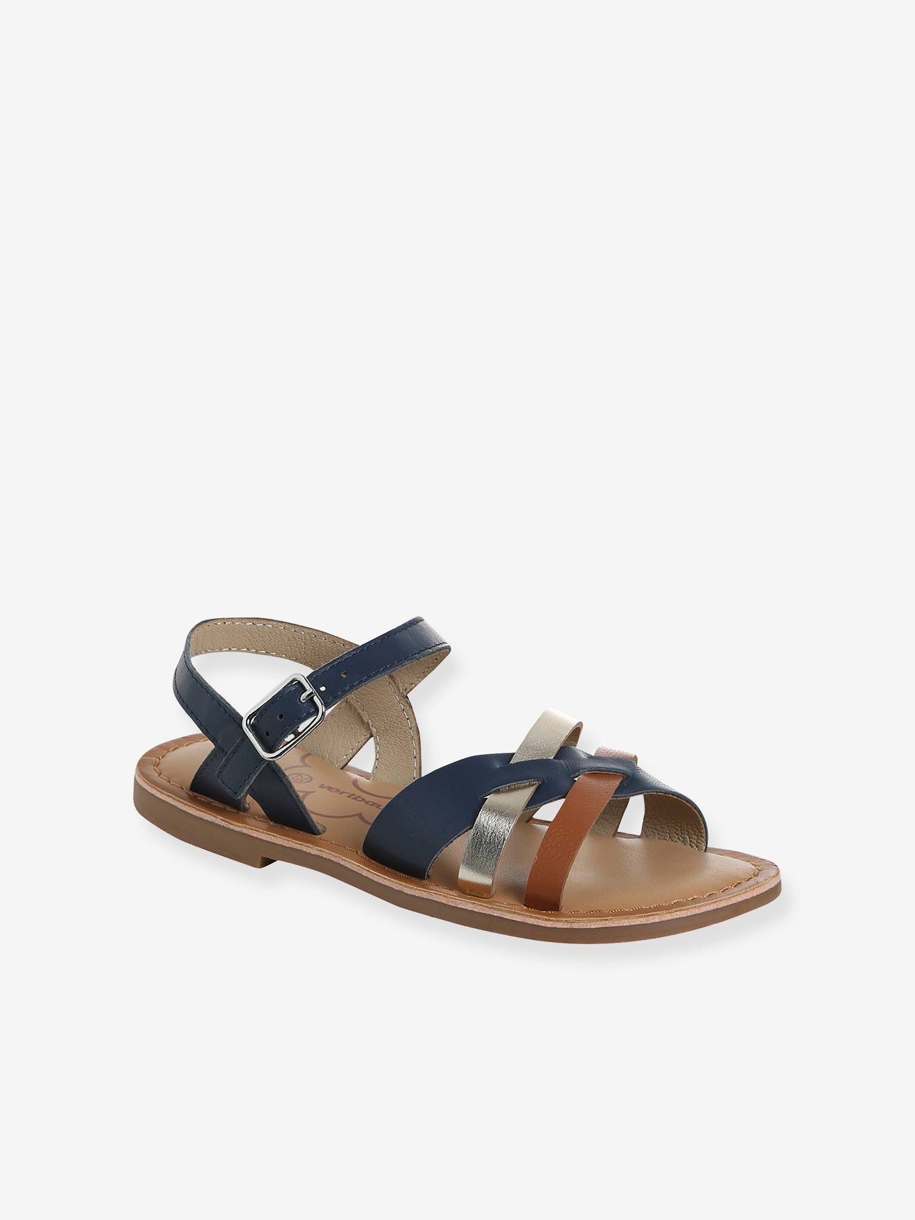 Pair of Fancy Strappy Leather Sandals for Children
