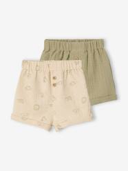 -Pack of 2 jungle baby shorts 