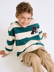 Sweatshirt with Wide Stripes & Bouclé Badge for Boys