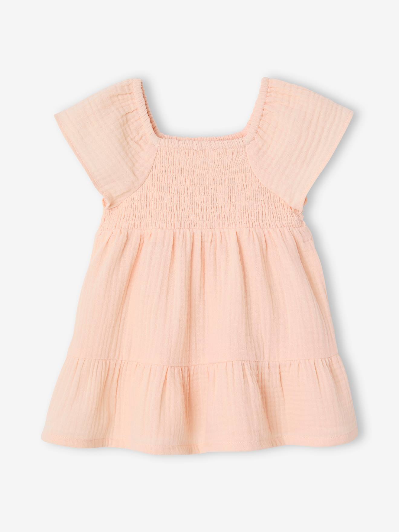 Smocked Dress in Cotton Gauze