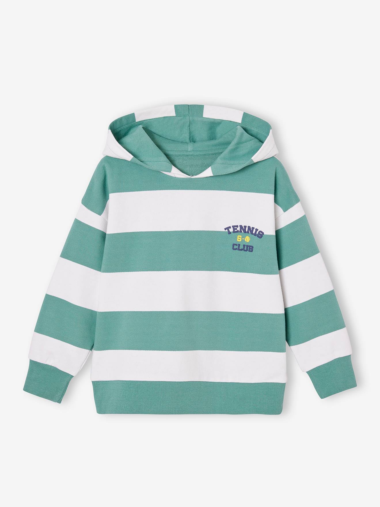 Striped hooded sweatshirt