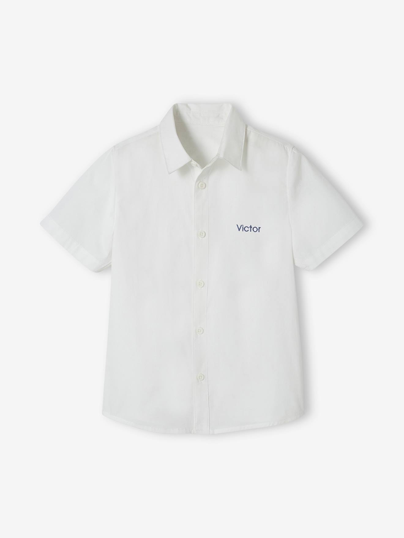 Nautica Oxford Short Sleeve Button Down Shirt Boys S/4 White Pocket Collared