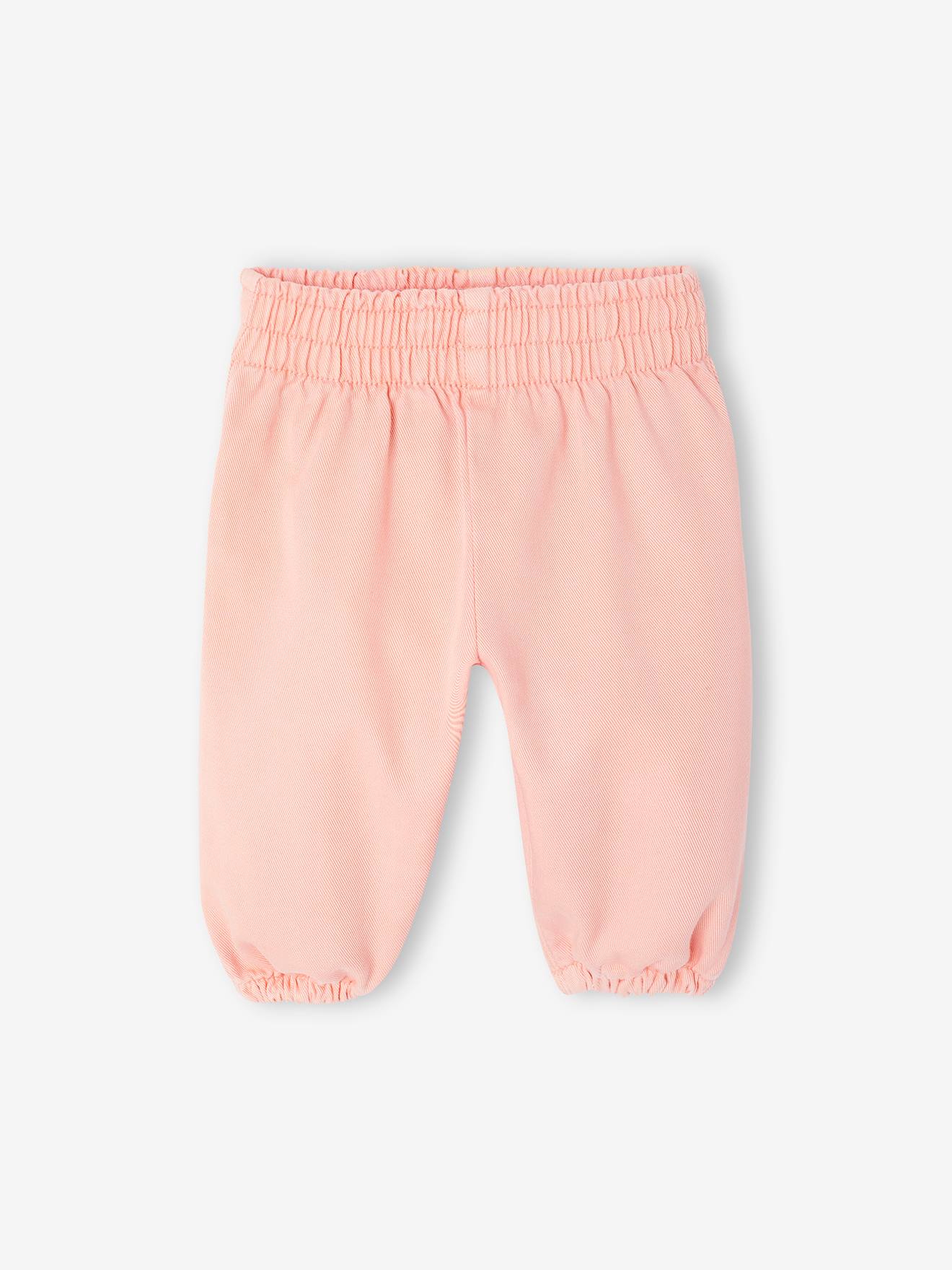 Baby girls' twill trousers pale