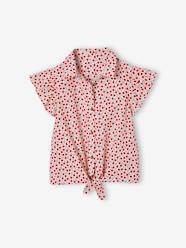 Girls-Tie-Front Blouse in Cotton Gauze for Girls