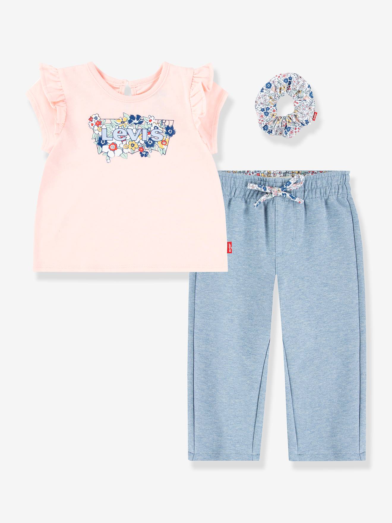 Set Top + bermuda shorts + Ruffle hair scrunchie LEVI'S® rose