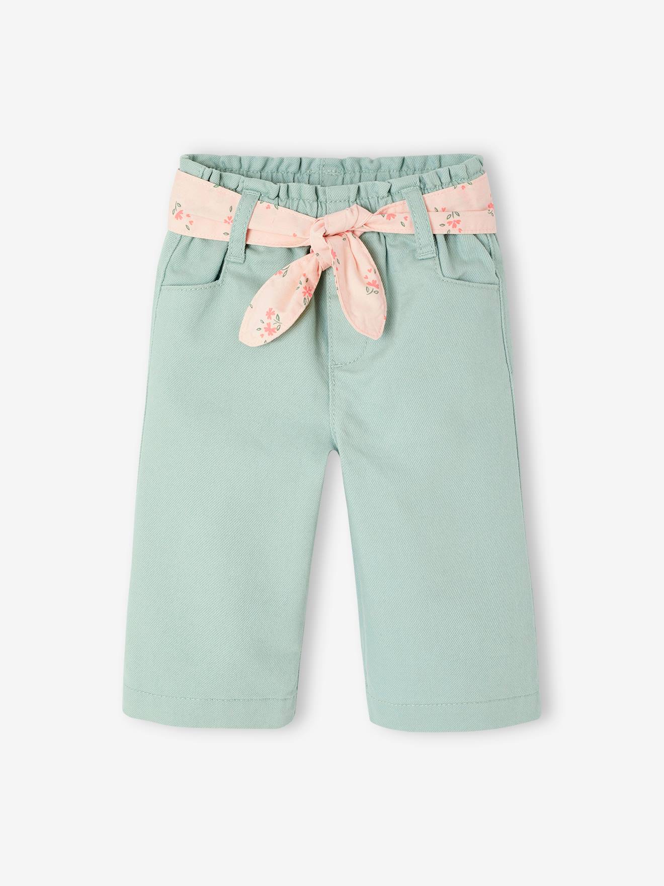 Wide Leg Trousers with Tie Belt