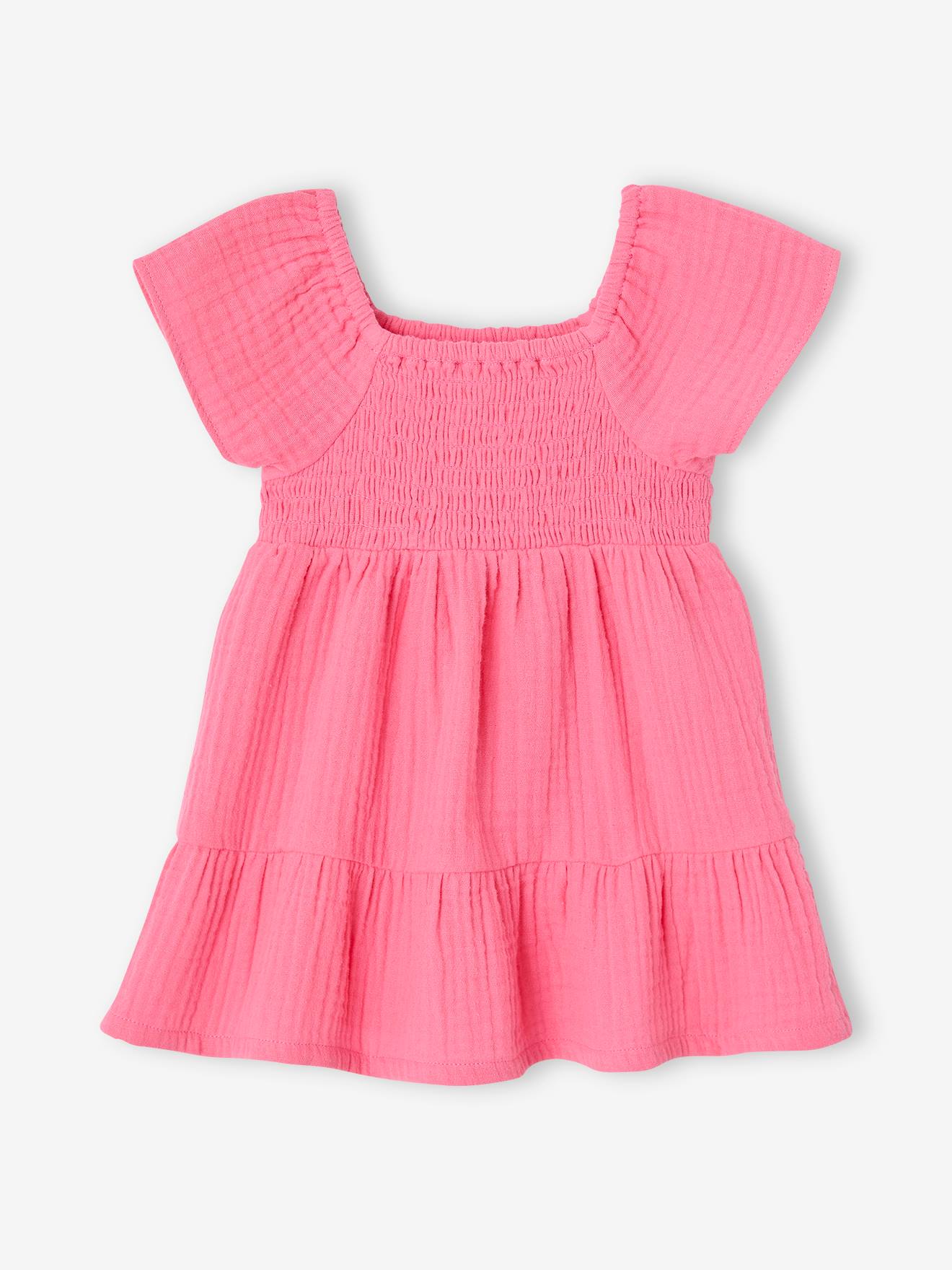 Smocked Dress in Cotton Gauze