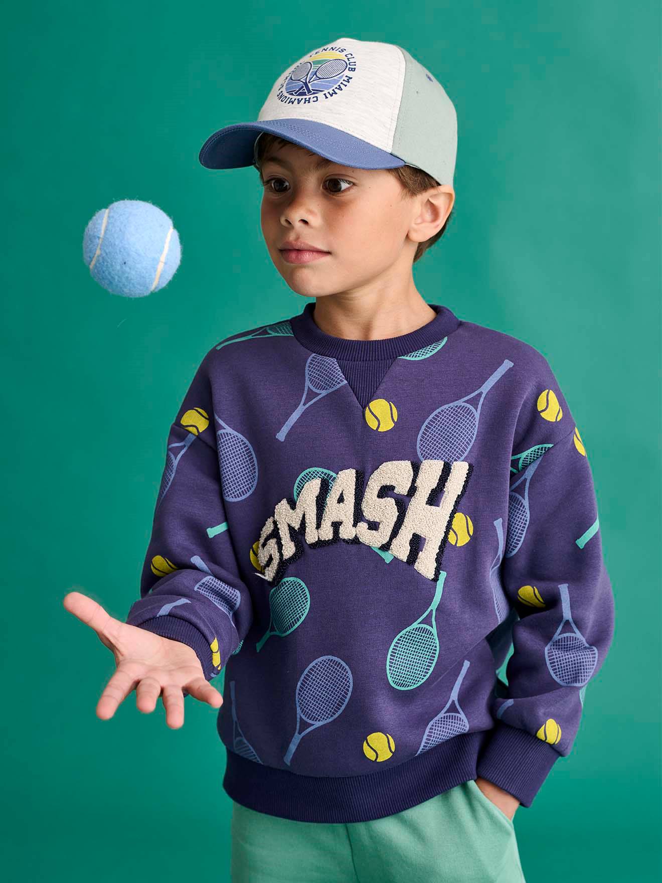 Printed tennis sports sweatshirt