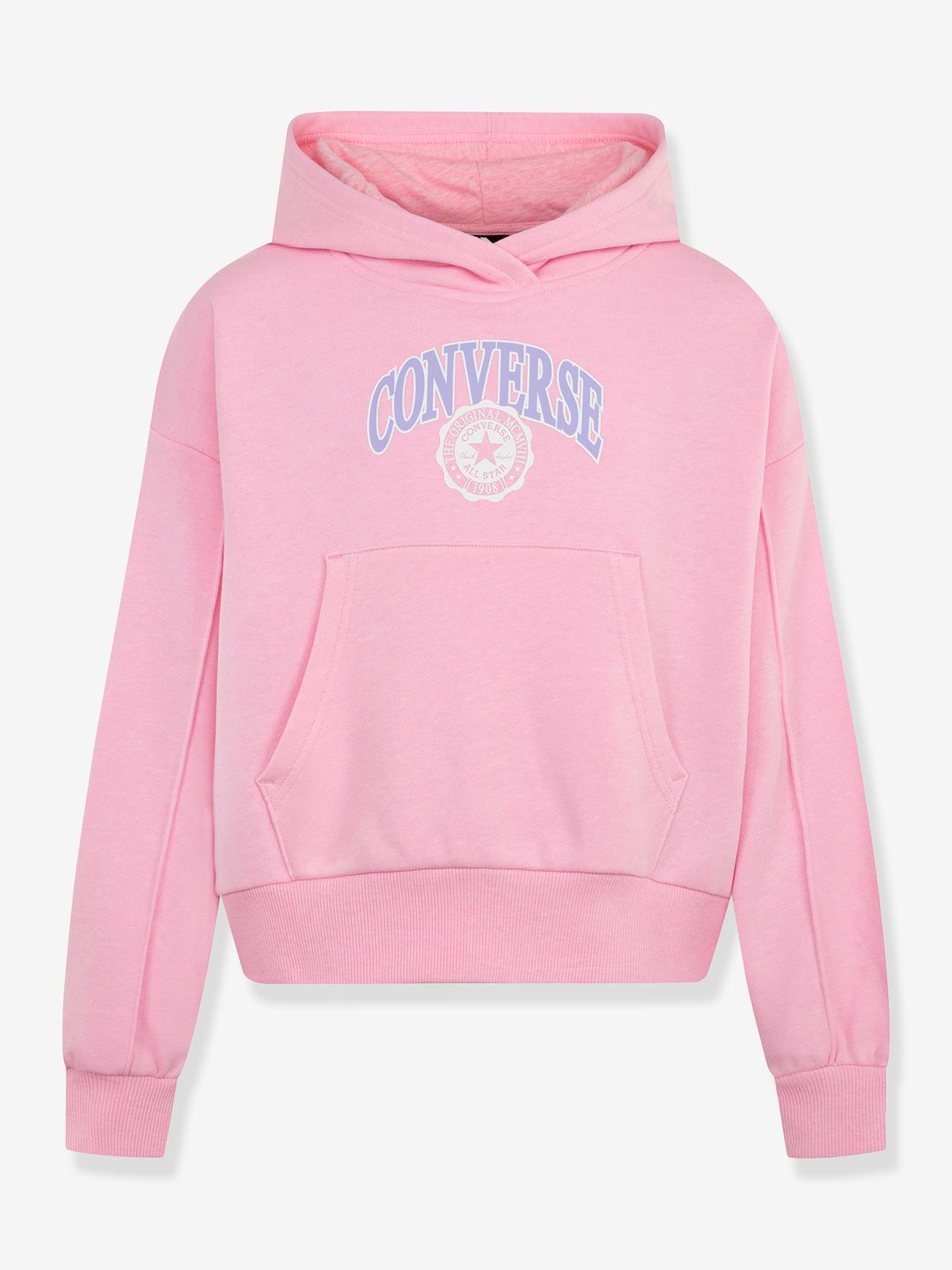 Varsity Pintuck Hoodie CONVERSE hooded sweatshirt rose