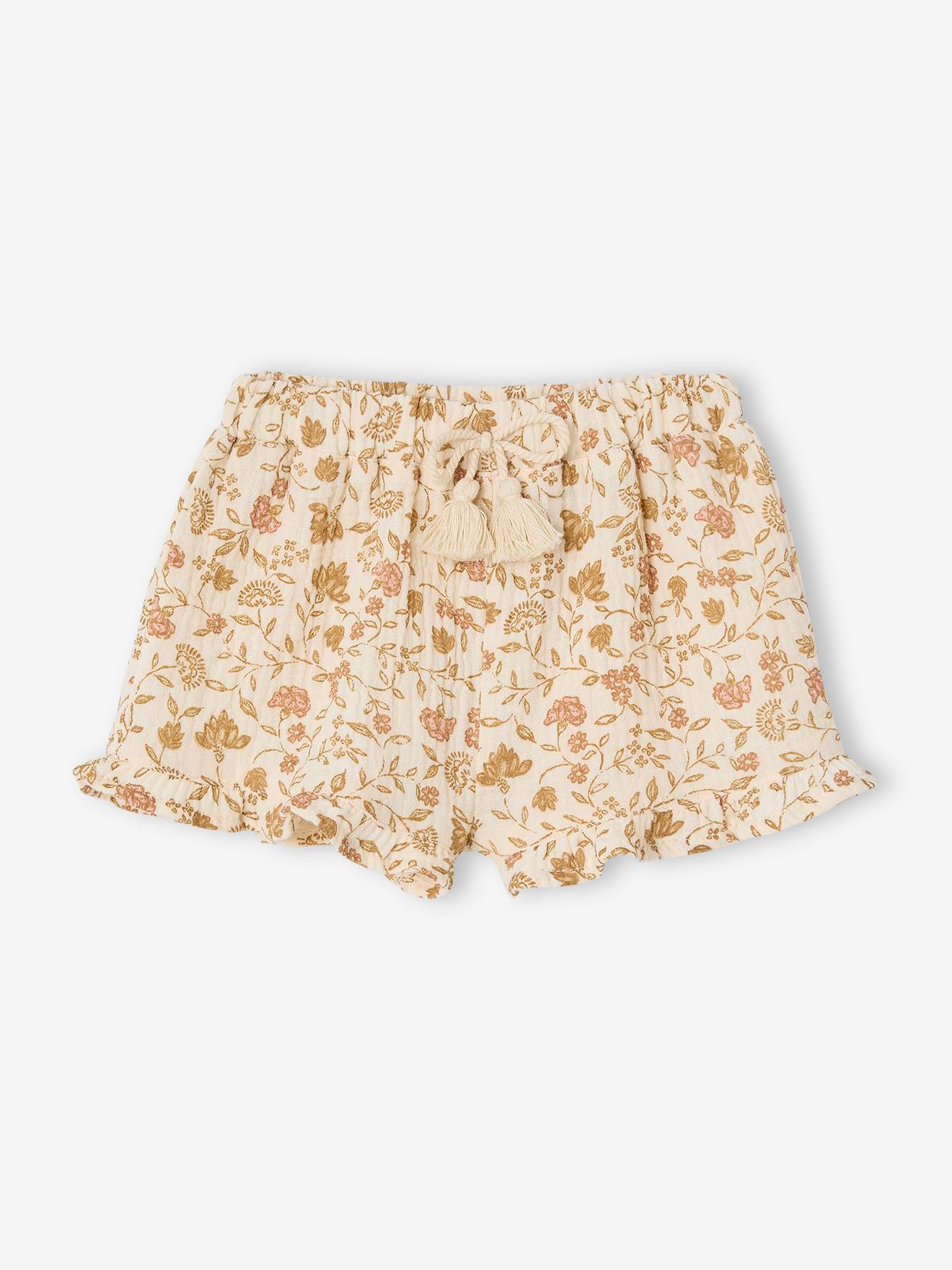 Printed Cotton Gauze Shorts