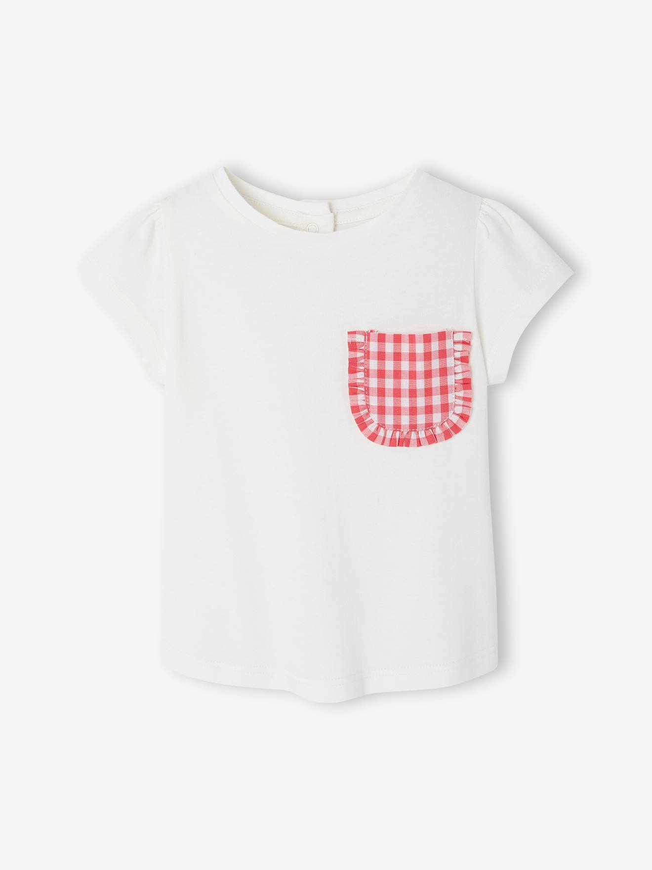 T-Shirt with Fancy Gingham Pocket