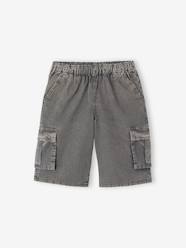 Washed-Effect Battle Shorts for Boys
