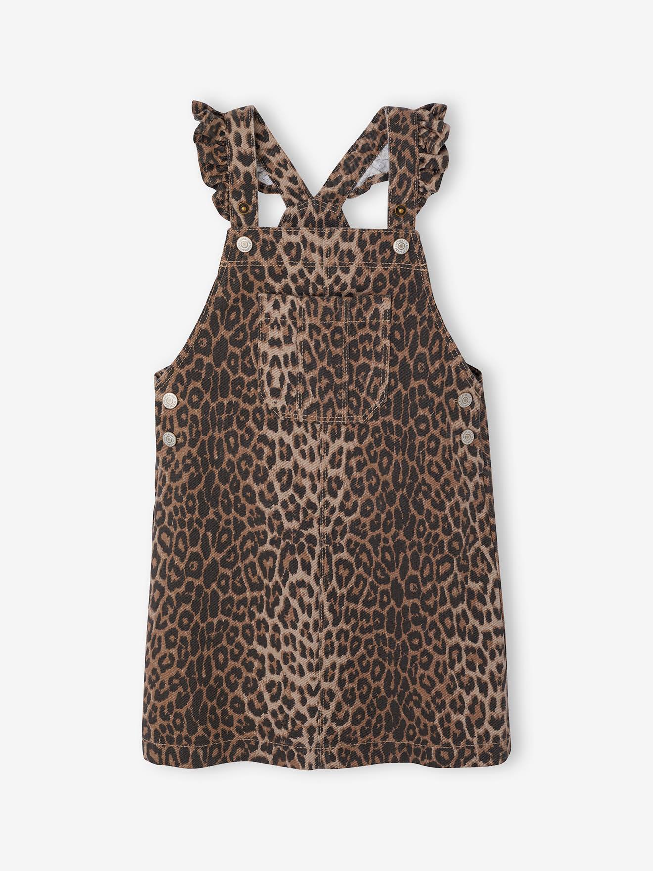 Leopard Print Dungaree Dress
