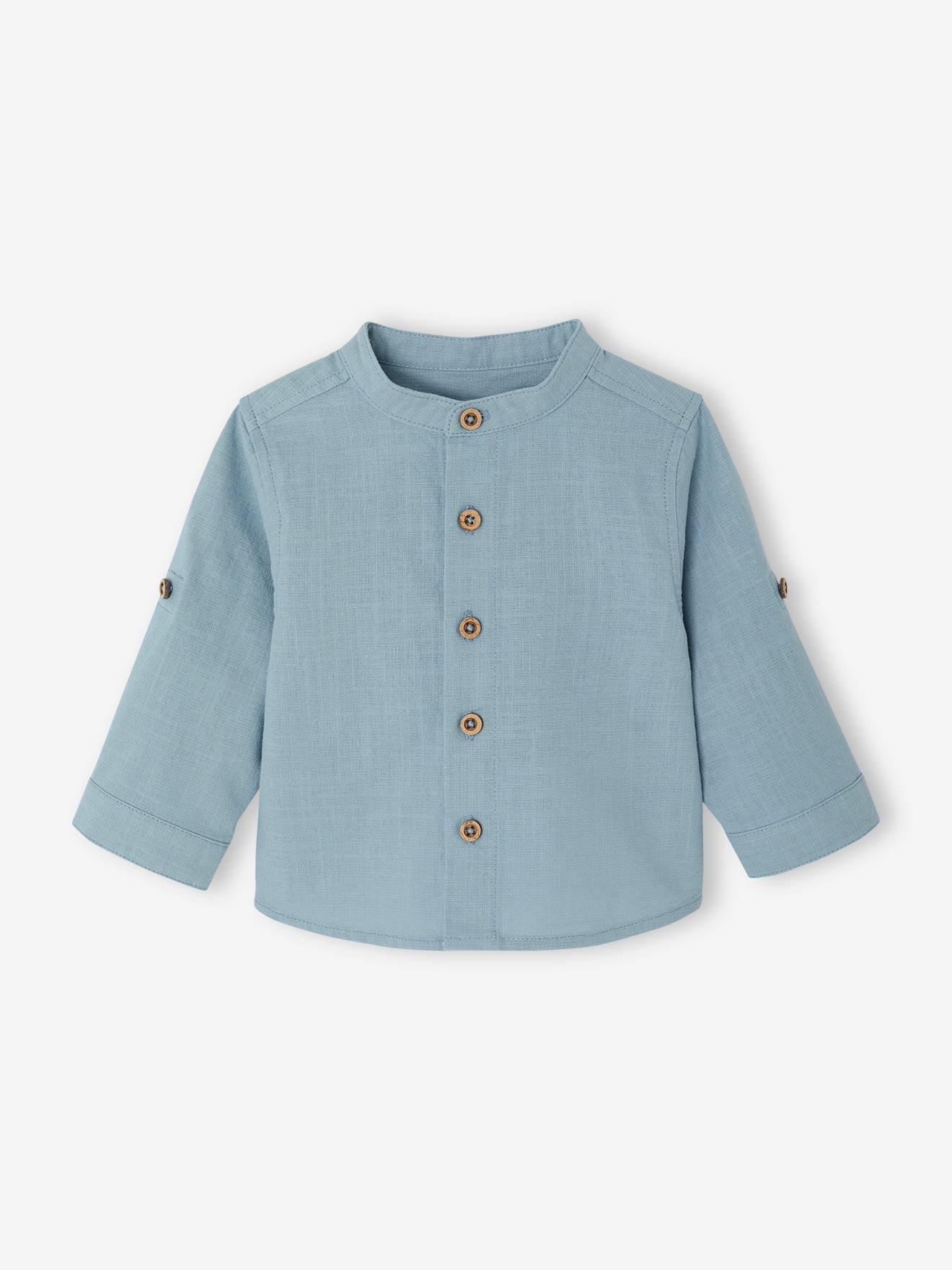 Shirt with Turn-Up Sleeves