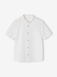 Boys-Shirts-Linen Shirt with Mandarin Collar for Boys