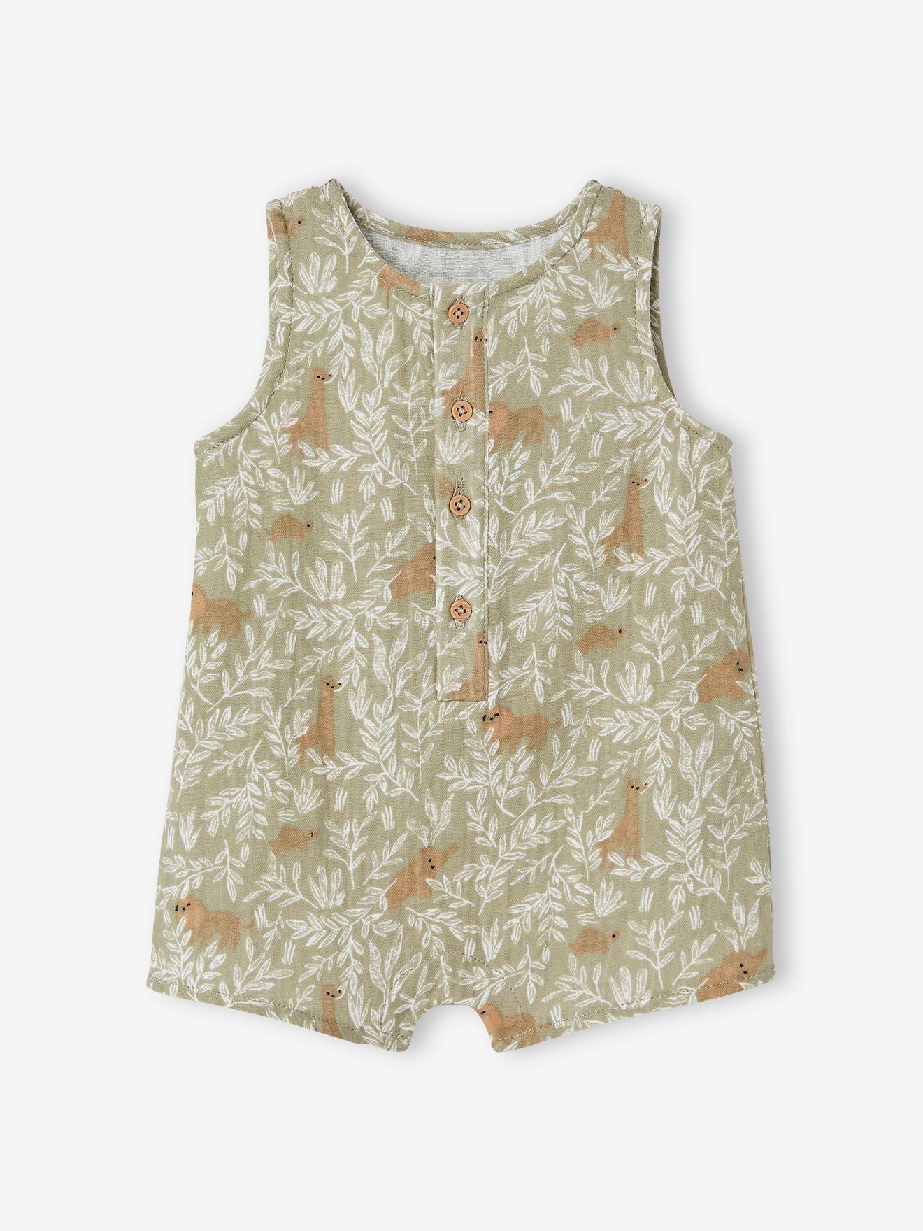 Printed baby playsuit